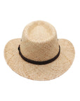 Silver Canyon Mens Chandler Raffia Straw Western Cowboy Fedora Sun Hat - Natural