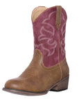 Children Western Cowboy Cowgirl Boot, Monterey by Silver Canyon for Boys and Girls, Vintage Raspberry Brown