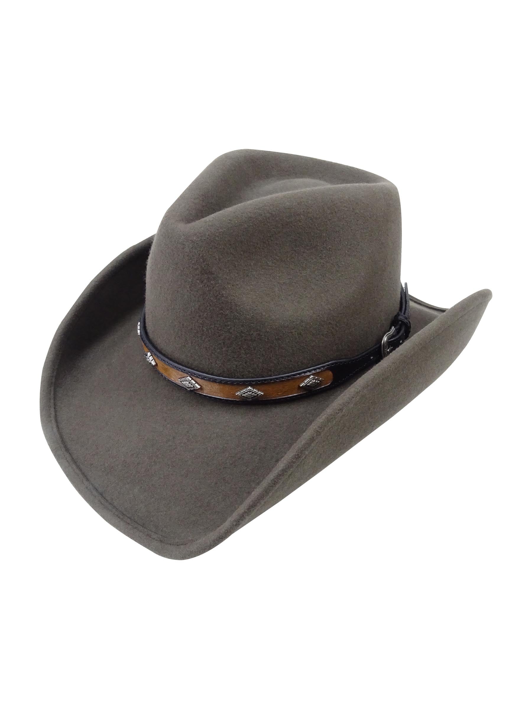 Western Hat Band for Cowboy Hats by Silver Canyon, Brown Leather with –  Silver Canyon Boot and Clothing Company