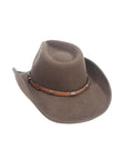 Western Hat Band for Cowboy Hats by Silver Canyon, Brown Leather with Diamond Concho and Studs