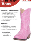 Children Western Kids Cowboy Boot | Youth Monterey Black for Boys and Girls by Silver Canyon