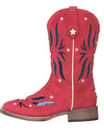 Children Western Kids Cowboy Boot | Star Glitter Red Americana Flag for Girls by Silver Canyon