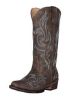 Women's Western Cowgirl Cowboy Boot | Brown Reno Square Snip Toe by Silver Canyon
