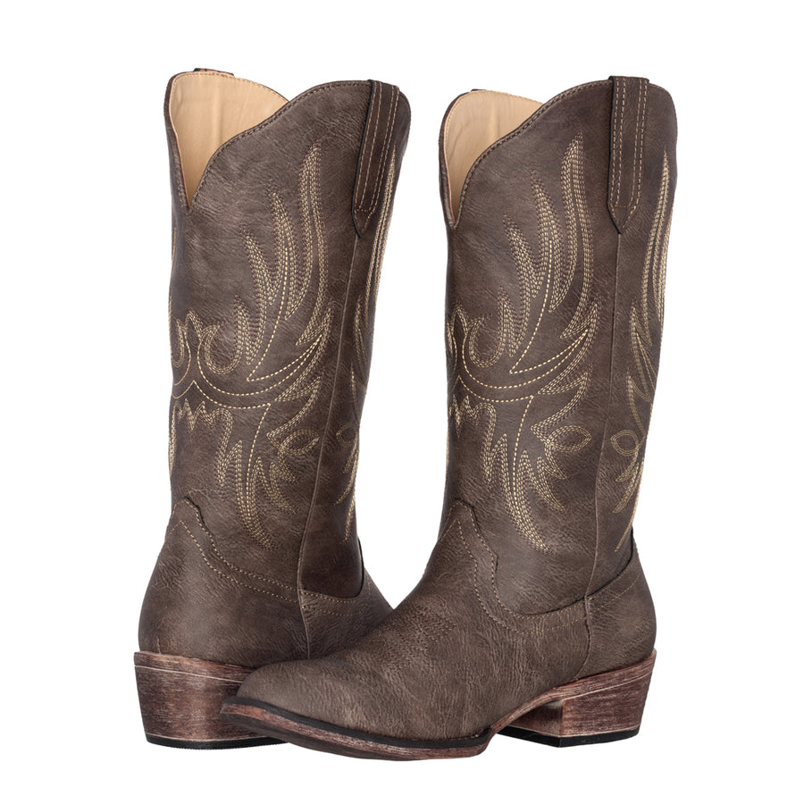 Women's Western Cowgirl Cowboy Boot | Brown Dallas Pointed Toe by Silver Canyon