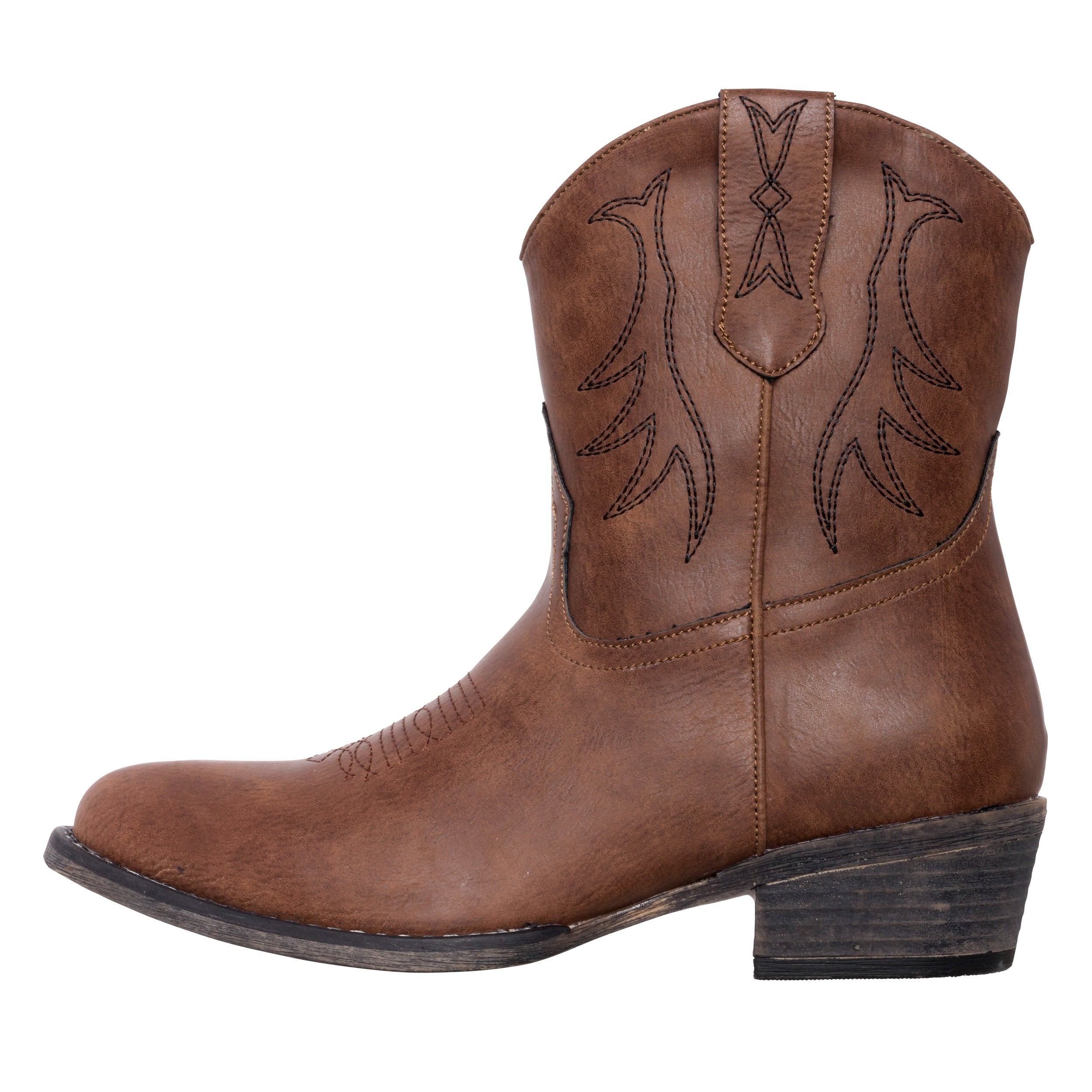 Womens Western Short Cowgirl Cowboy Boot Chestnut Brown Madison Round Toe by Silver Canyon
