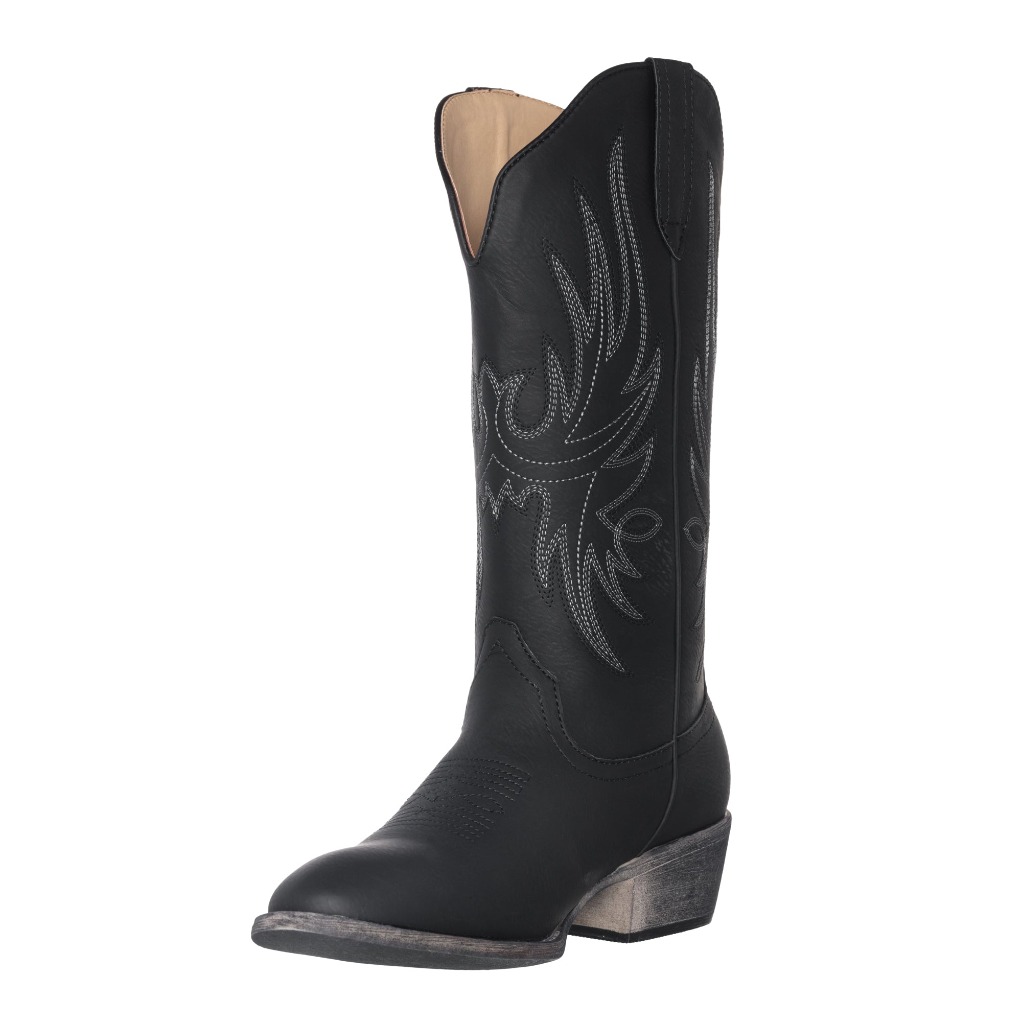 Women&#39;s Western Cowgirl Cowboy Boot | Black Cimmaron Round Toe by Silver Canyon