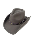 Western Hat Band for Cowboy Hats by Silver Canyon, Vegan Leather with Star Concho and Studs