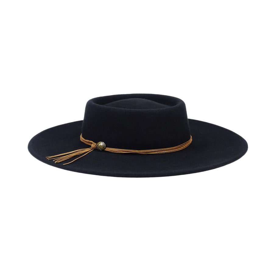 Silver Canyon Women’s Gambler Telescope Wool Felt Water Repellent Crushable Wide Brim Western Black Hat