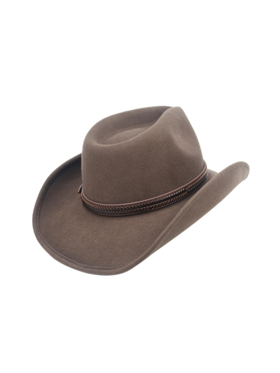 Western Hat Band for Cowboy Hats by Silver Canyon, Brown Leather with Brown Lacing