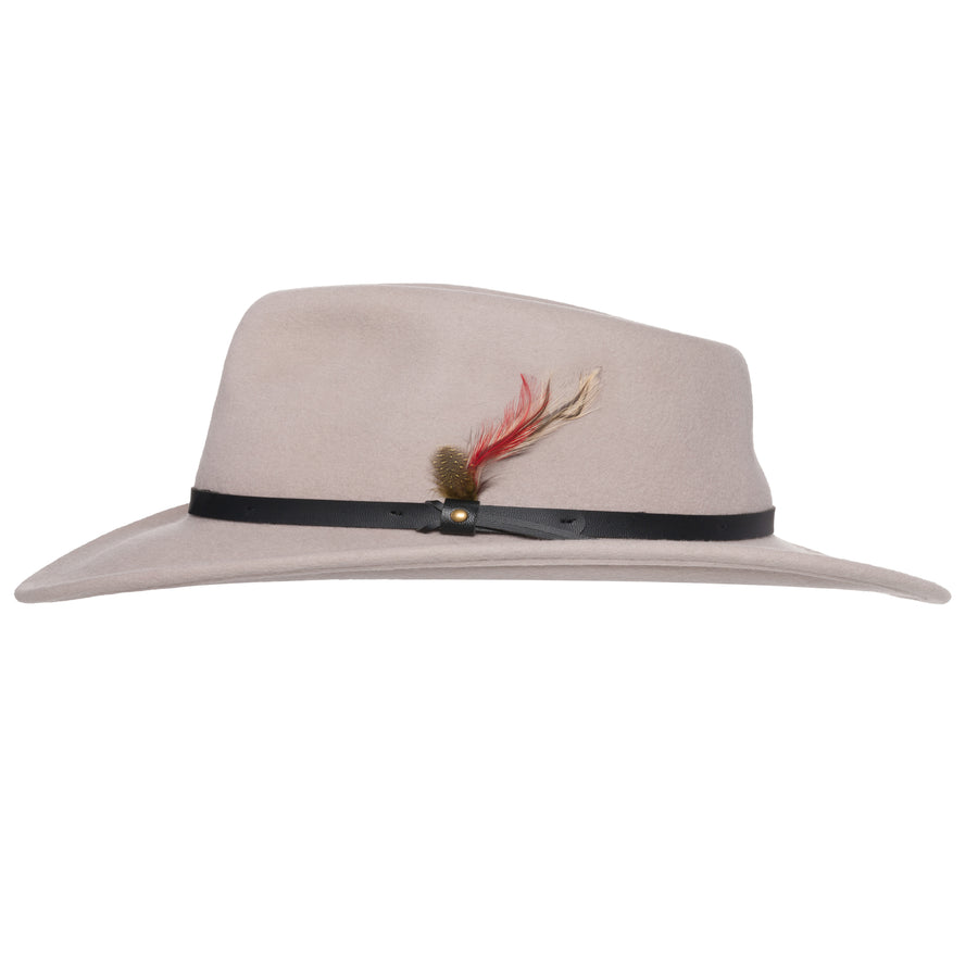 Men’s Outback Wool Cowboy Hat |Montana Putty Silver Belly Crushable Western Felt By Silver Canyon