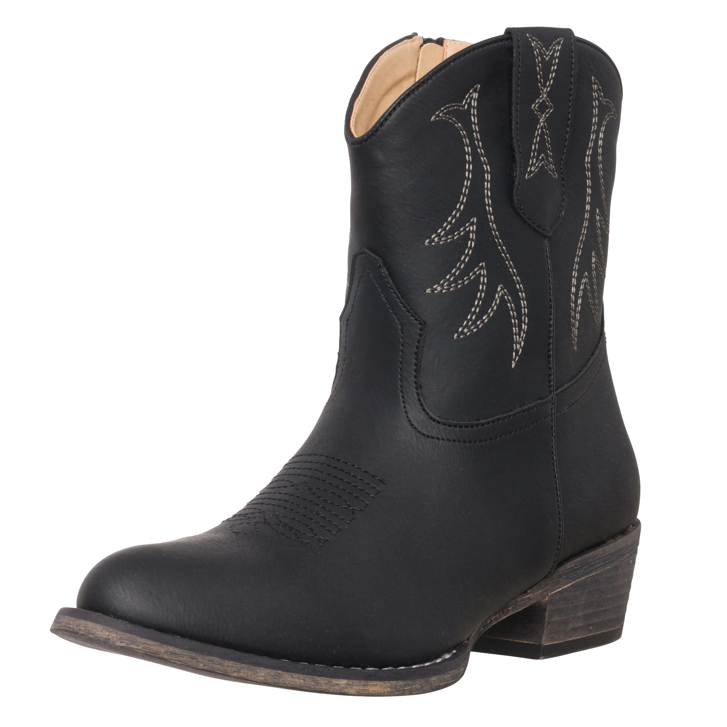 Womens Western Short Cowgirl Cowboy Boot Black Madison Round Toe by Silver Canyon