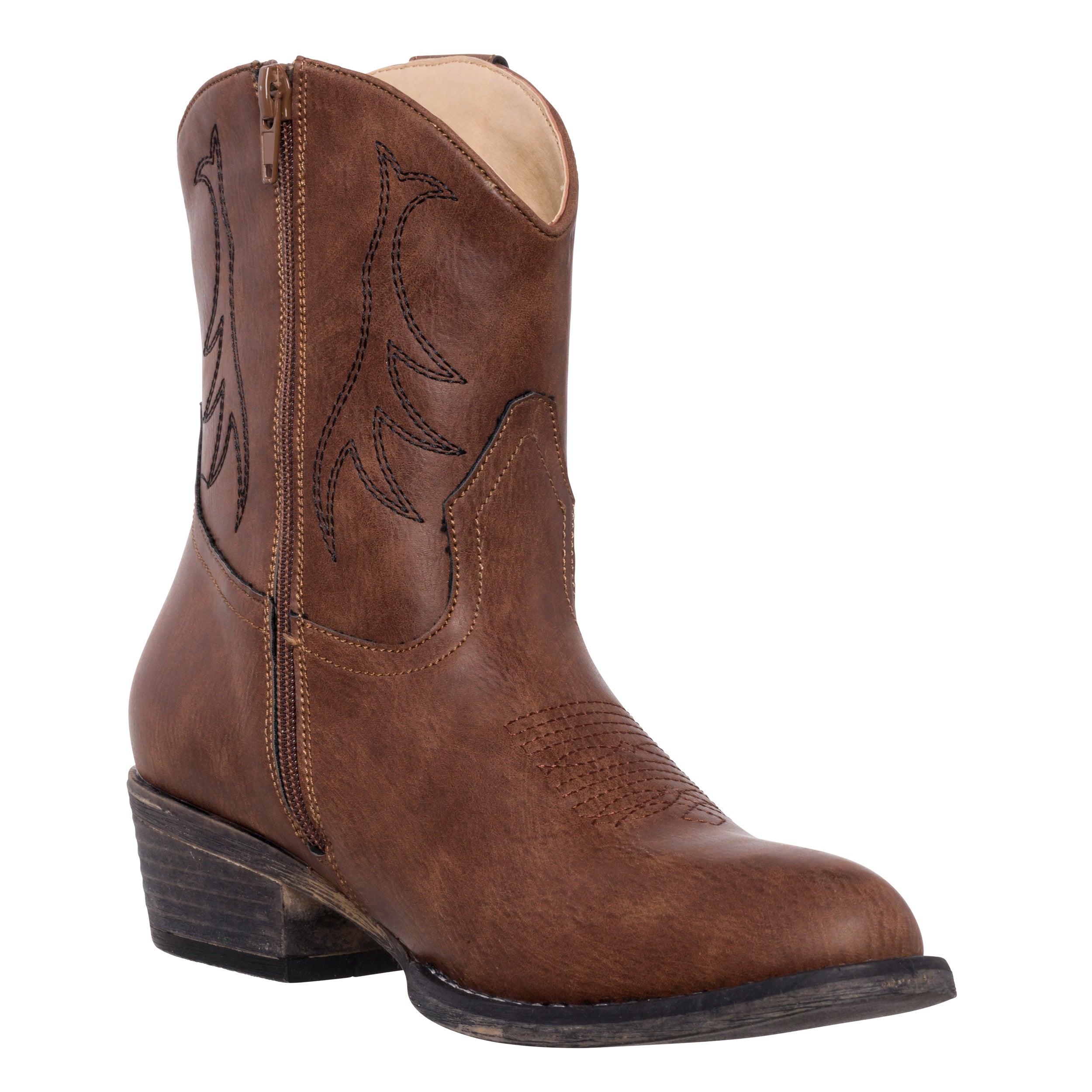 Womens Western Short Cowgirl Cowboy Boot Chestnut Brown Madison Round Toe by Silver Canyon