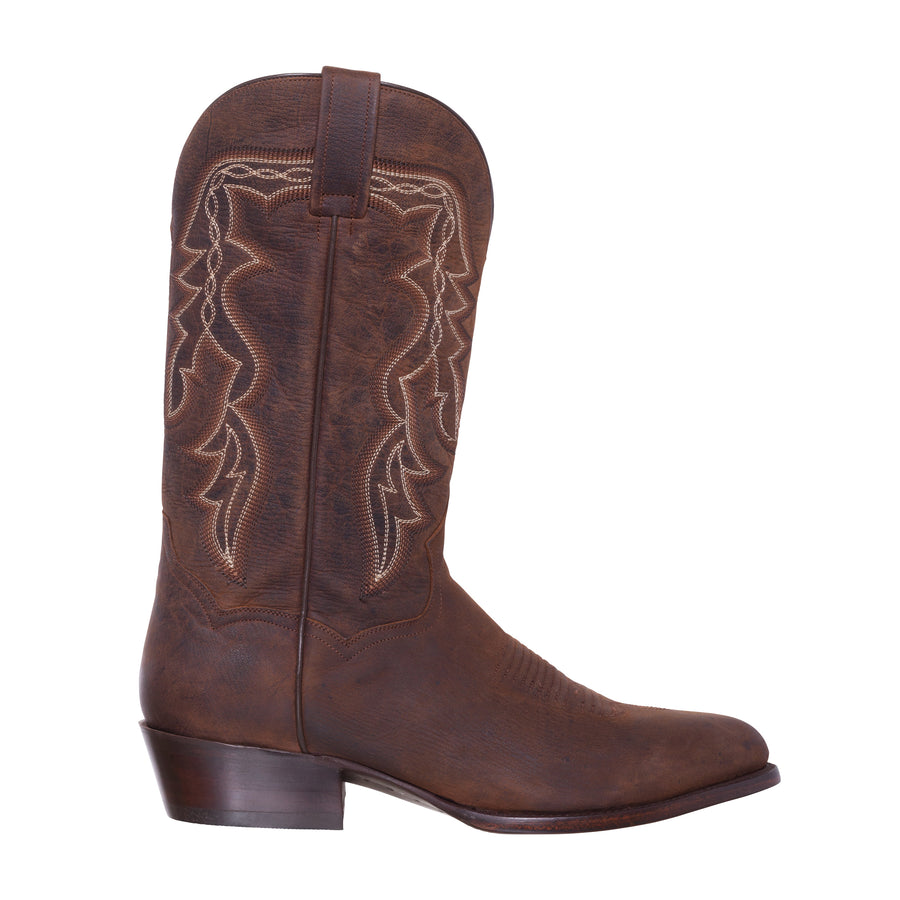 Silver Canyon Mens Renegade Distressed Brown R Toe Western Cowboy Boot