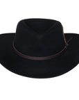 Men’s Outback Wool Cowboy Hat |Montana Black Crushable Western Felt By Silver Canyon