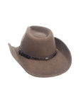Western Hat Band for Cowboy Hats by Silver Canyon, Brown and Black Leather with Diamond Concho and Studs