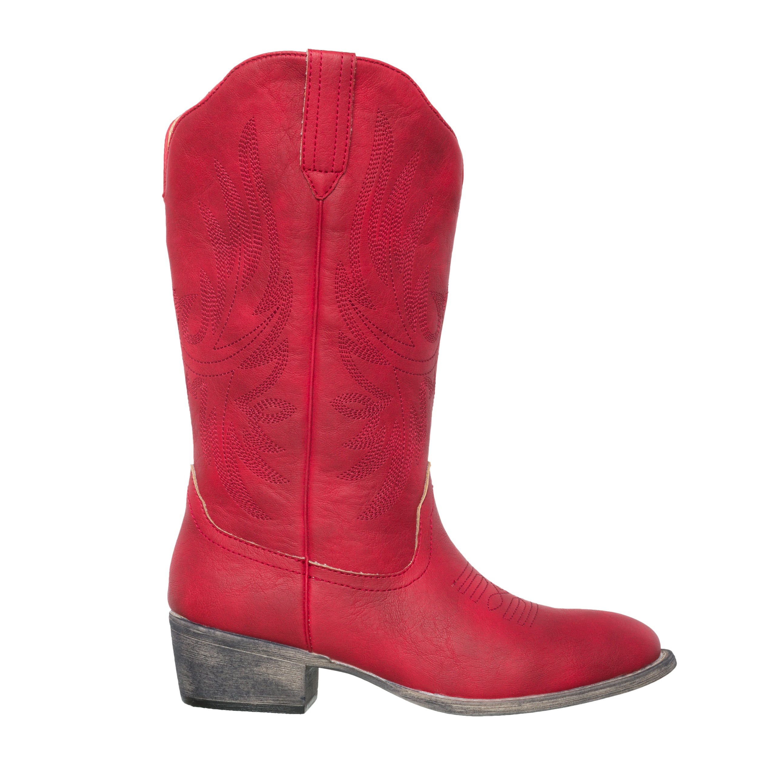 Women&#39;s Western Cowgirl Cowboy Boot | Red Cimmaron Round Toe by Silver Canyon