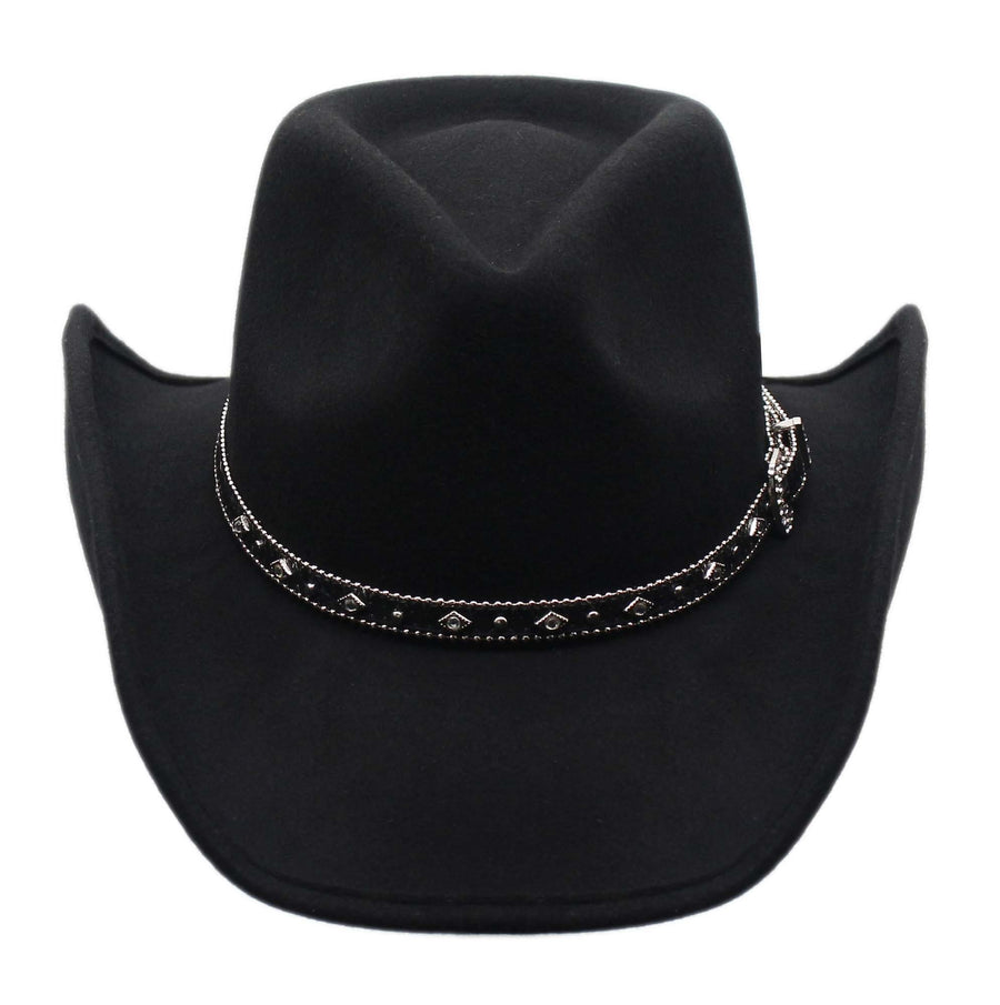 Men’s Wool Cowboy Hat Silverado Shapeable Western Felt Hats by Silver Canyon-Black