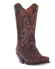 Silver Canyon Womens Stampede Distressed Brown Snip Toe Western Cowboy Boot