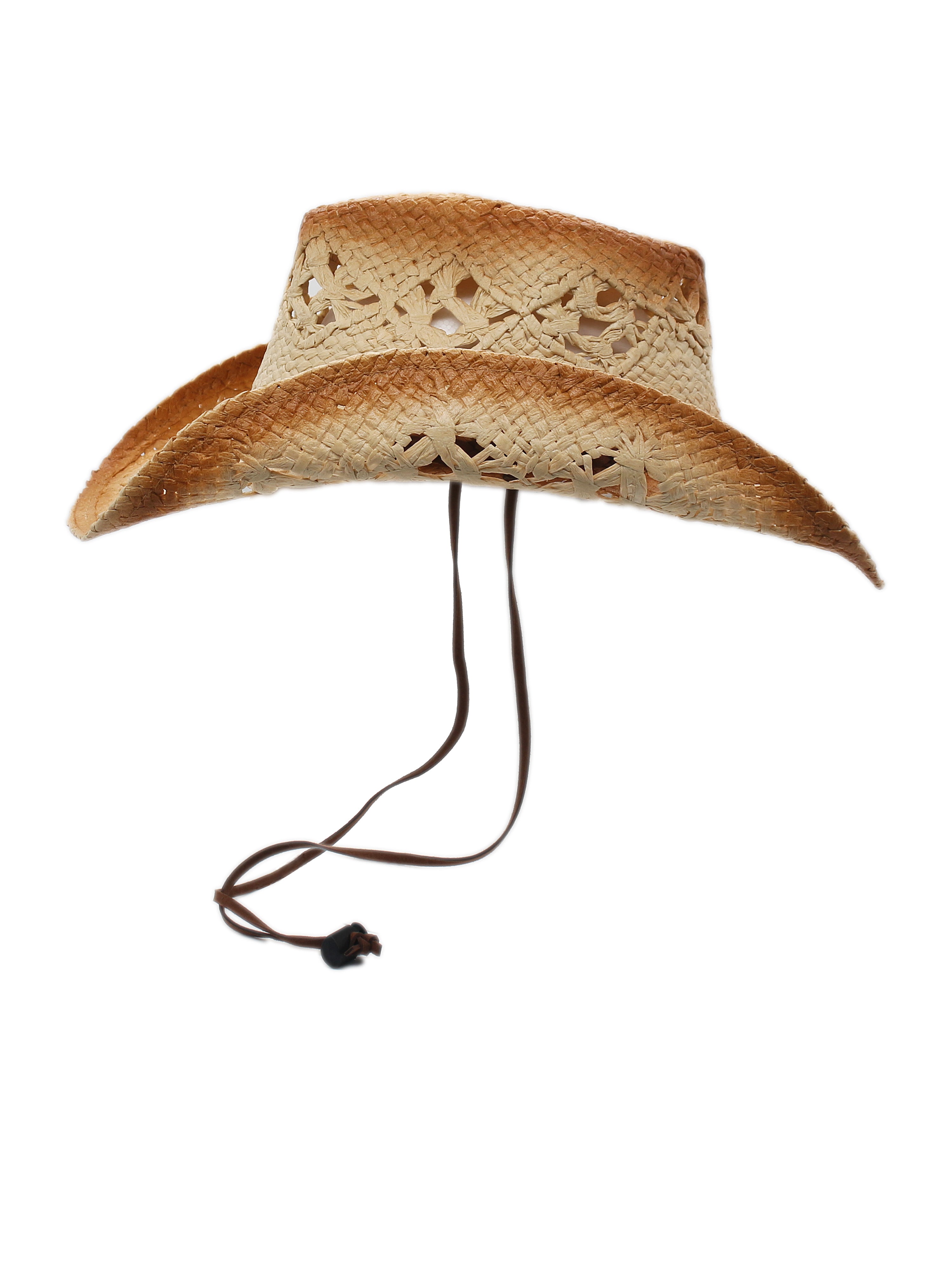 Silver Canyon Men&#39;s Sonoma Raffia Straw Cowboy Sun Hat w/ Chin Strap - Natural