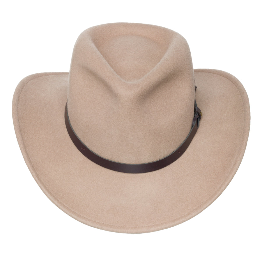 Men’s Outback Wool Cowboy Hat Montana Putty Crushable Western Felt By Silver Canyon