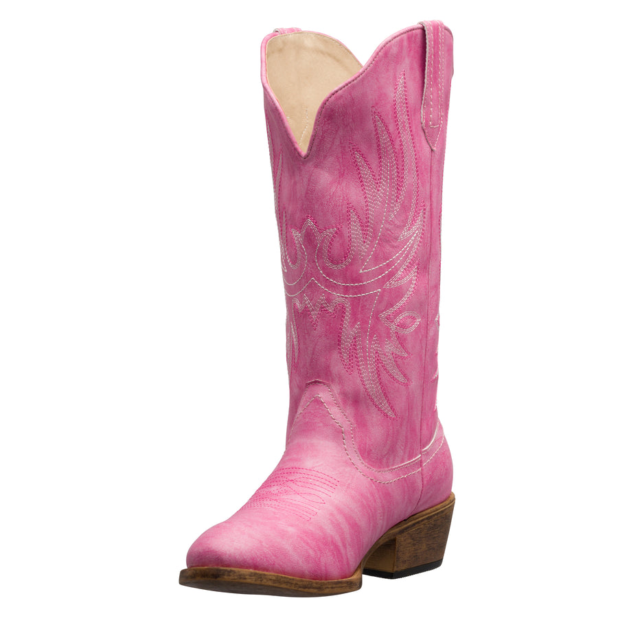Women's Western Pink Cowboy Boot Cimmaron Country Round Toe by Silver Canyon
