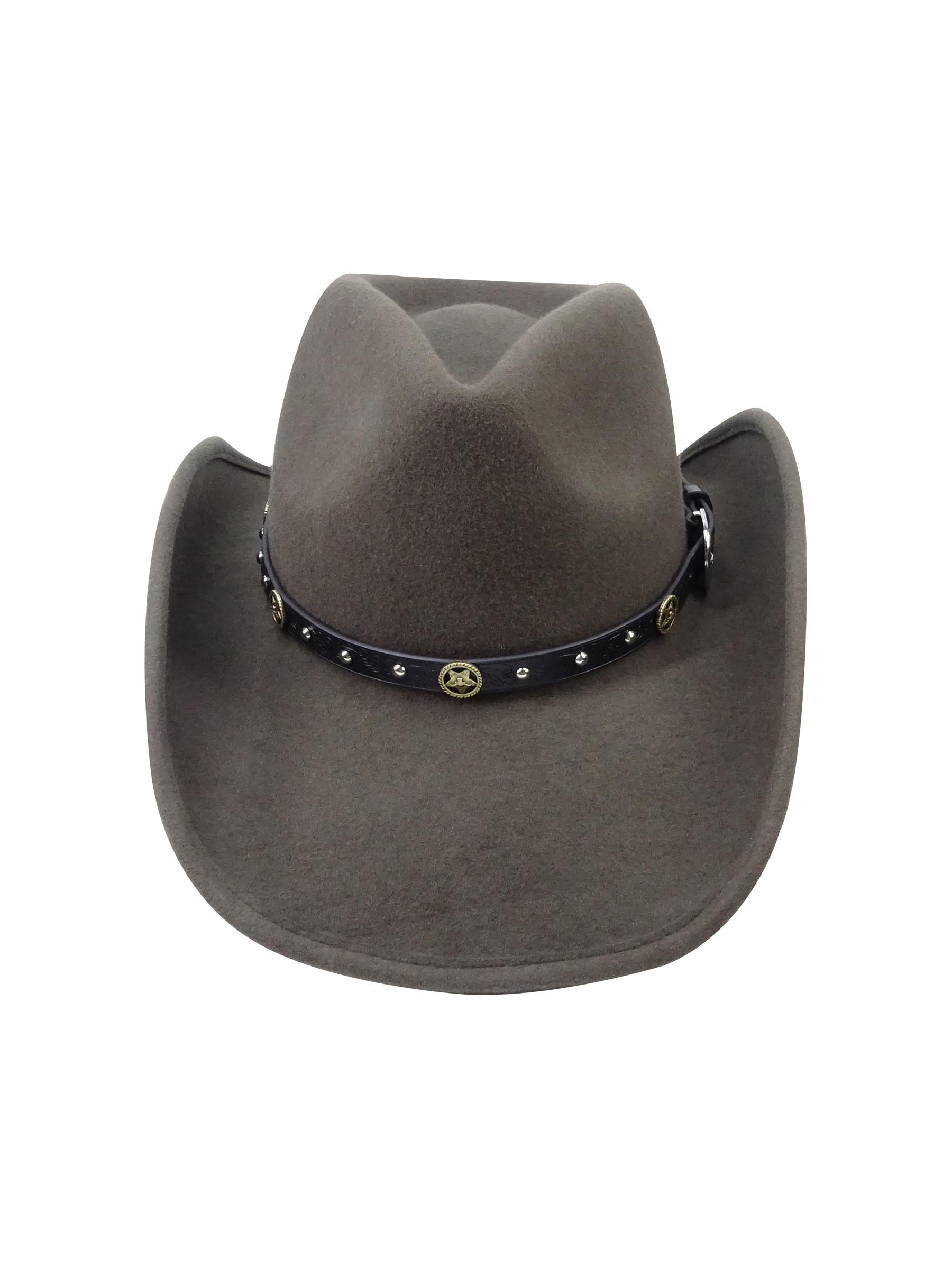 Western Hat Band for Cowboy Hats by Silver Canyon, Vegan Leather with Star Concho and Studs
