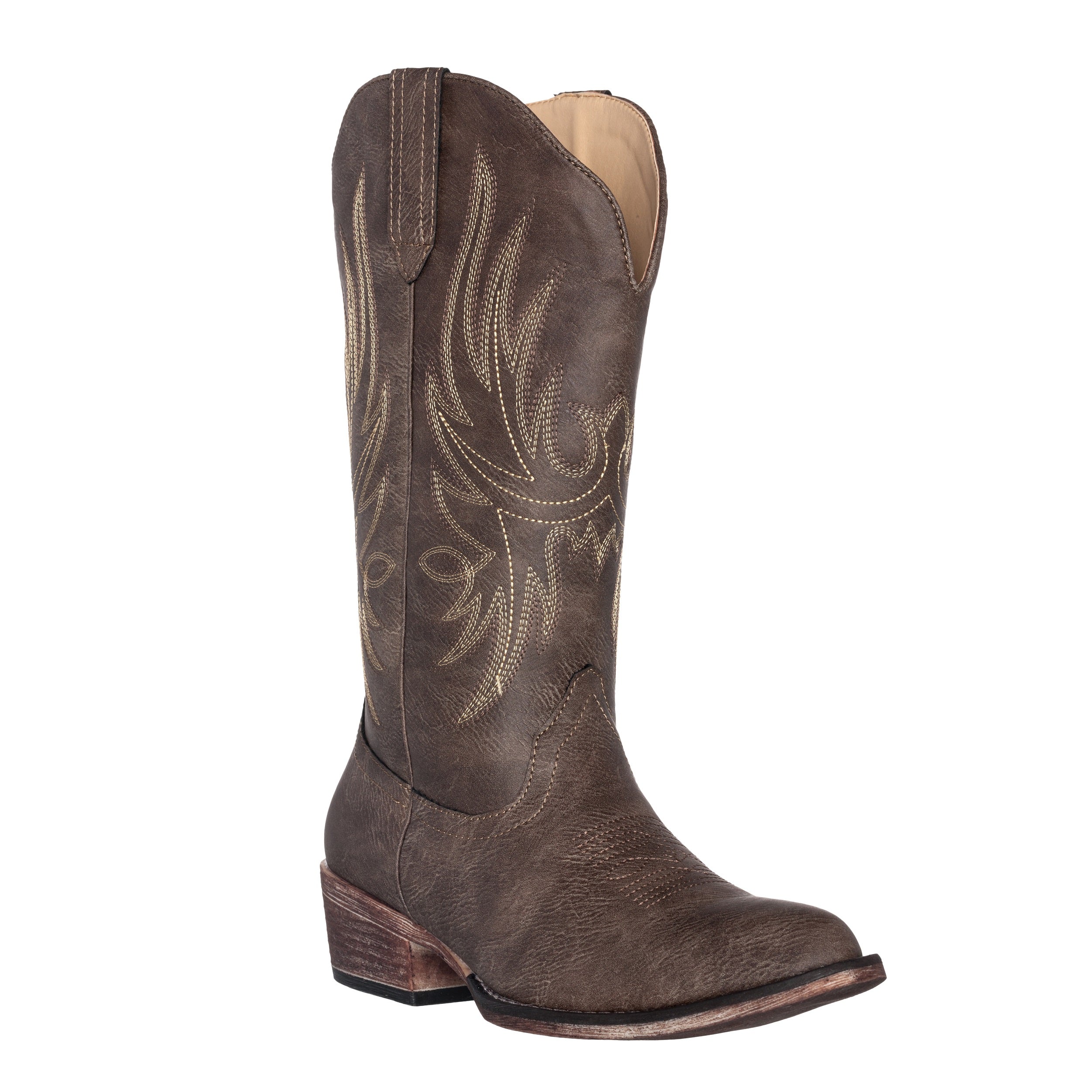 Women&#39;s Western Cowgirl Cowboy Boot | Brown Dallas Pointed Toe by Silver Canyon