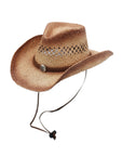 Silver Canyon Men's Tucson Raffia Straw Cowboy Sun Hat w/ Chin Strap - Natural