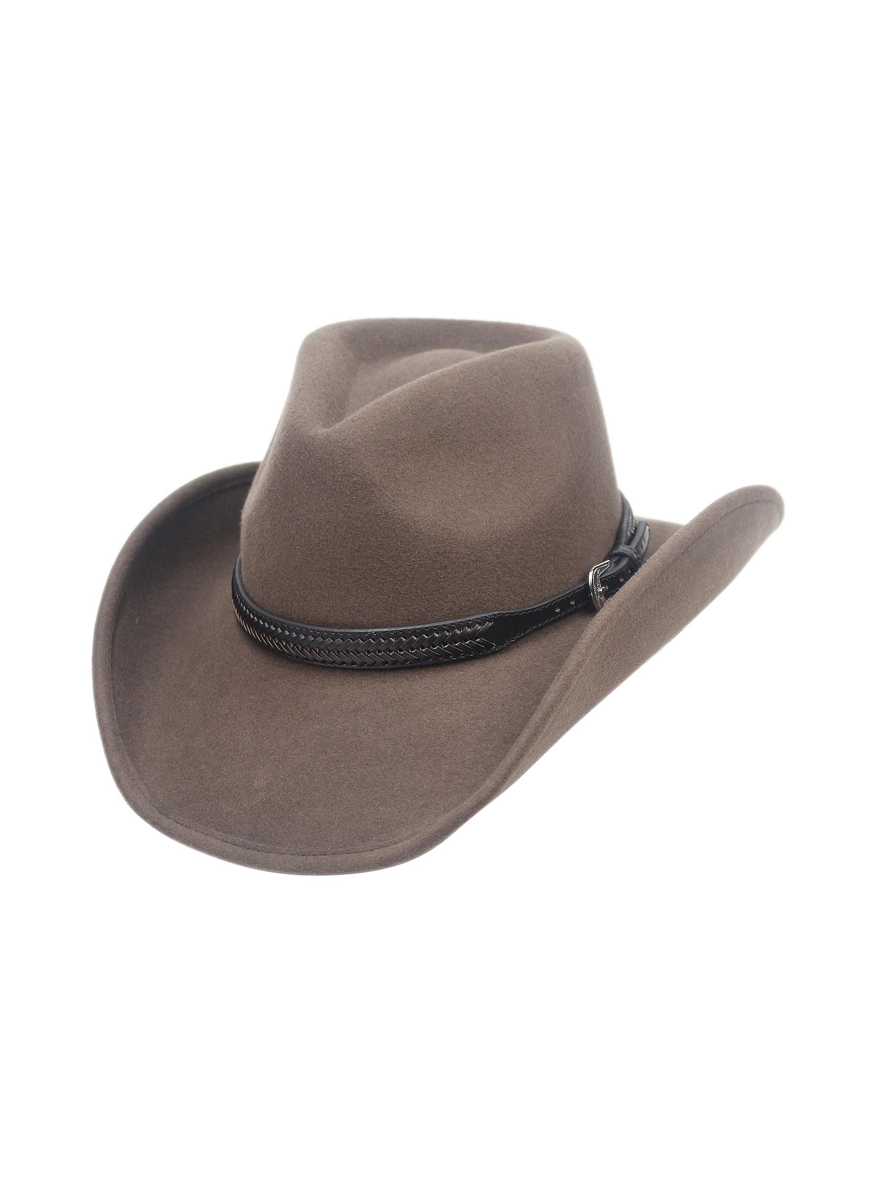 Western Hat Band for Cowboy Hats by Silver Canyon, Brown Leather with Brown Lacing