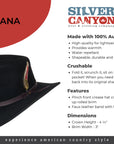 Men’s Outback Wool Cowboy Hat |Montana Gray Crushable Western Felt By Silver Canyon