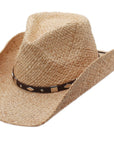 Silver Canyon Men's Winslow Raffia Straw Western Cowboy Summer Sun Hat - Natural