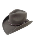Western Hat Band for Cowboy Hats by Silver Canyon, Vegan Leather with Antiqued Diamond Concho and Studs
