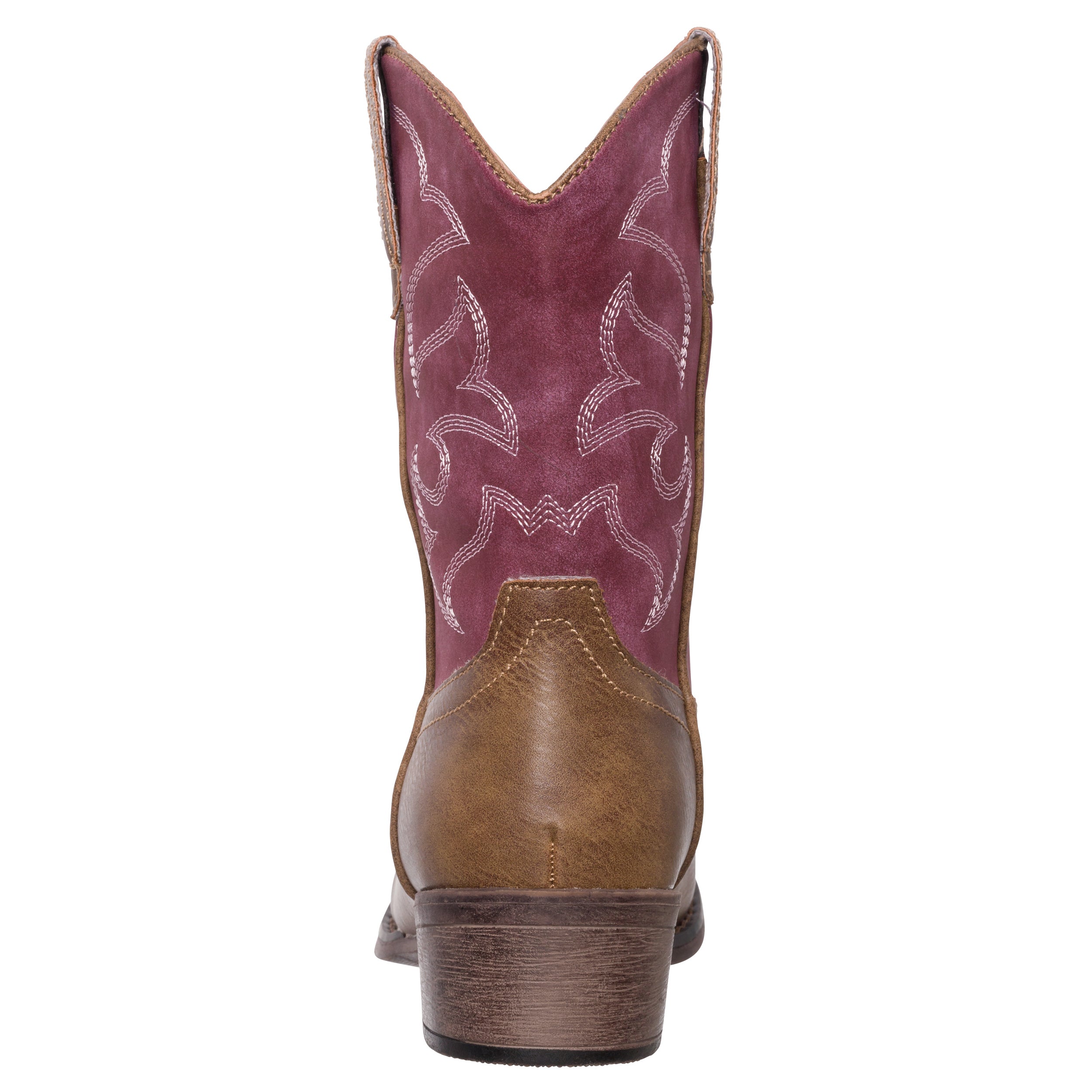 Children Western Cowboy Cowgirl Boot, Monterey by Silver Canyon for Boys and Girls, Vintage Raspberry Brown