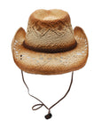 Silver Canyon Men's Sonoma Raffia Straw Cowboy Sun Hat w/ Chin Strap - Natural