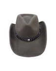Western Hat Band for Cowboy Hats by Silver Canyon, Black Leather with Silver Star Concho and Studs
